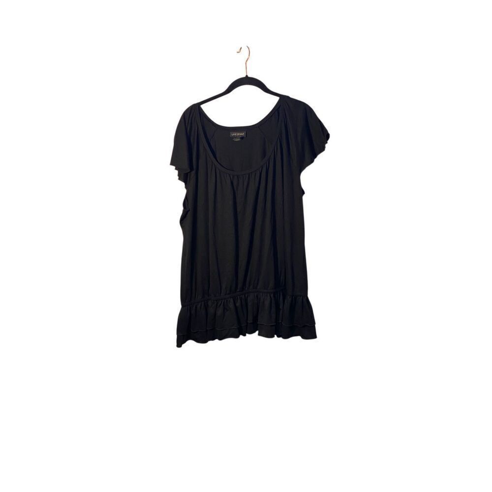 Lane Bryant women’s plus size black Gathered tiered top size 22